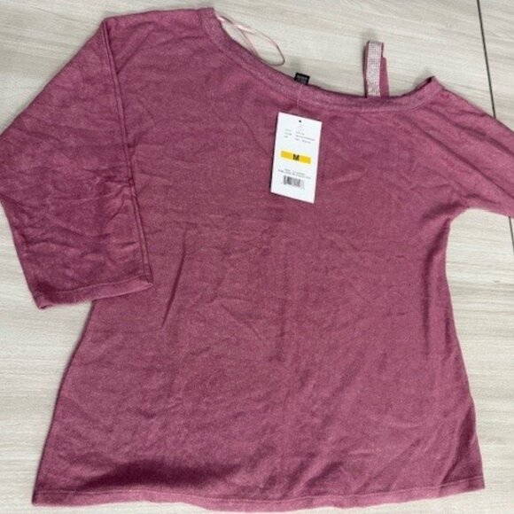 NWT Pink warm Off the Shoulder Sweater Sz M - By Design - Picture 1 of 5
